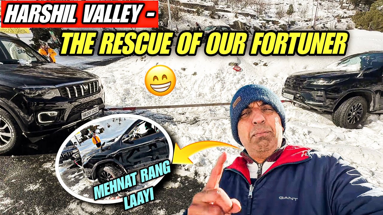 Rescue of our Fortuner was not easy #fortuner4x4 #carstuck #snowfall #scorpio#scorpionz4 