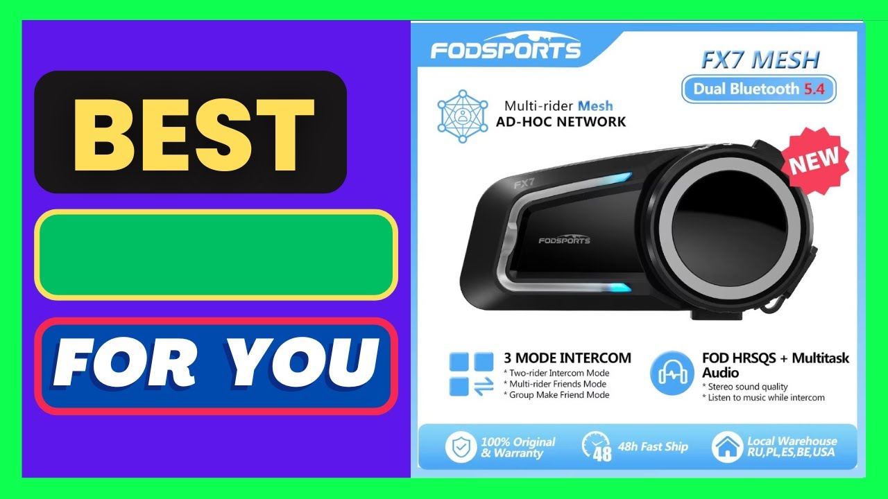 Fodsports FX7 Mesh Intercom Dual Bluetooth Headset Helmet