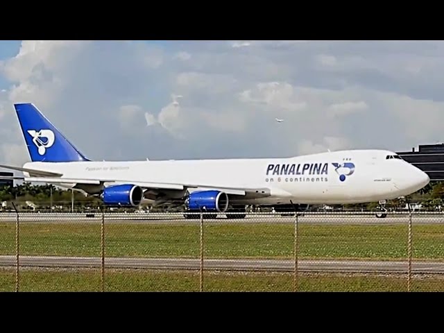 GEnx Sound! VERY HEAVY Panalpina Atlas Air 747-8 RARE Takeoff from
