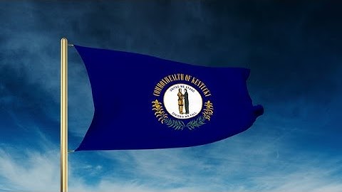 Kentucky Flag Slider Style. Waving In The Win With Cloud Background Animation Stock Animation