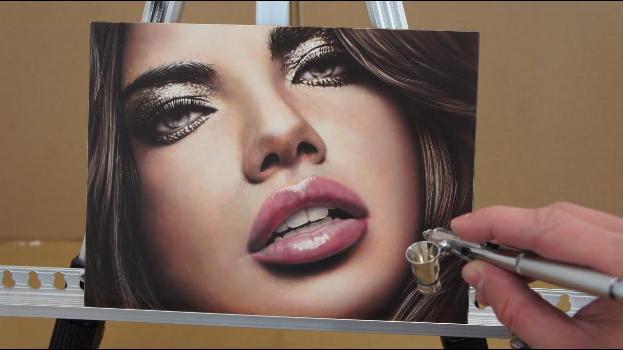  Airbrush  courses how to airbrush  photorealistic portrait  