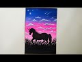 Easy acrylic painting ideas  a horse acrylic painting 