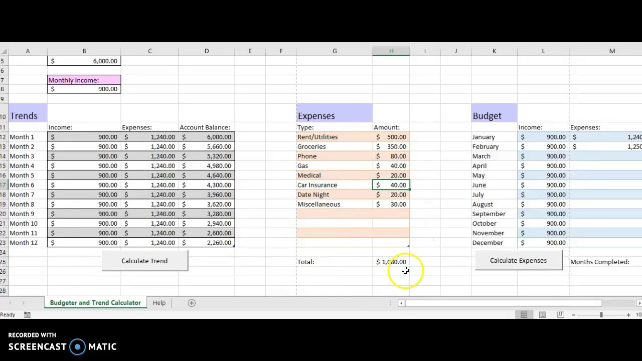 Budget and Trend Calculator - YouTube