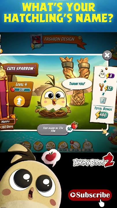 Angry Birds 2 Hatchling feeding activity # 2 -  Eating 50 Apples🍎🍎 per day-  ##roviogamerz