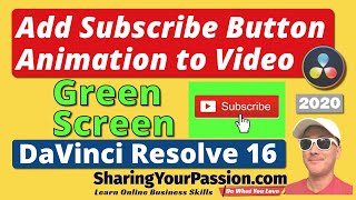 Add Animated Subscribe Button with Green Screen Transparency in DaVinci Resolve