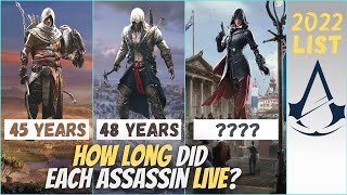 Assassins Creed - How Long Did Each Assassin Live?
