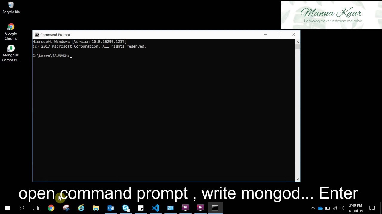 Internal command error. Error: MONGONETWORKERROR: connect ECONNREFUSED ::1:27017. Python is not recognized as a Internal.