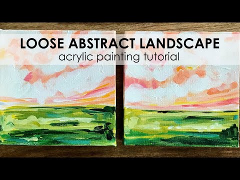 Easy Abstract Landscape Painting for Beginners: How to Paint a Small  Landscape on Canvas with Acrylic Paint — Elle Byers Art