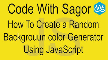 Create Random Background Color Generator || Using JavaScript
