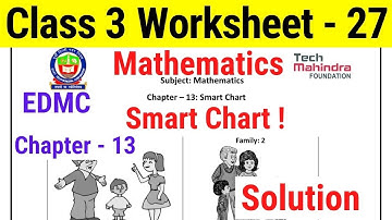 Worksheet 27 Class 3 EDMC Maths Chapter 13 Smart Chart गणित कार्यपत्रक 27 स्मार्ट चार्ट Solution