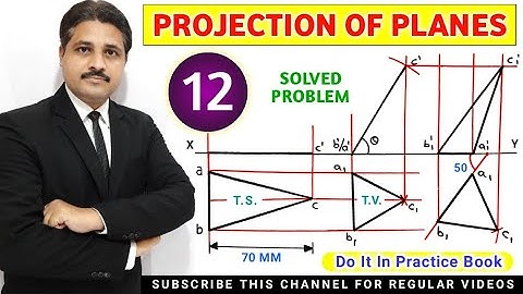 PROJECTION OF PLANES SOLVED PROBLEM 12 IN HINDI IN ENGINEERING DRAWING @TIKLESACADEMYOFMATHS
