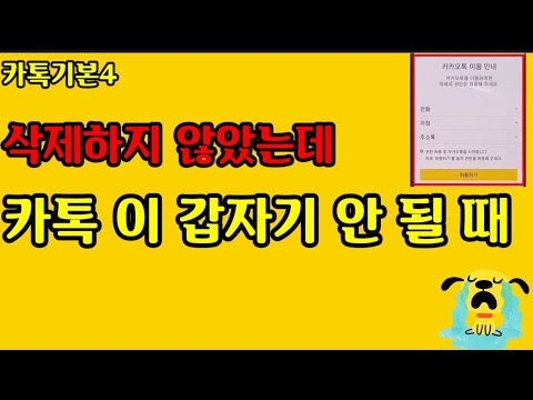   카톡기본4 갑자기 카톡이 안될때 삭제안하고 데이터 이상 없는데 시니어39