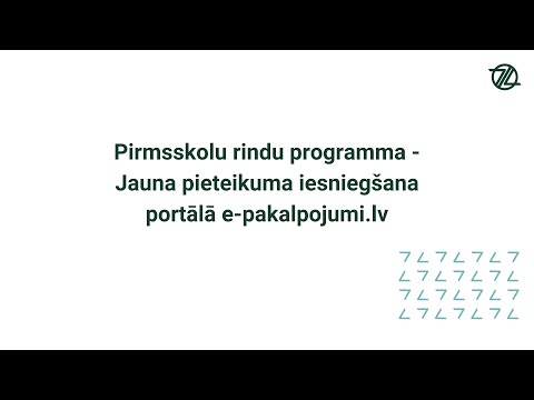 Pirmsskolu rindu programma - Jauna pieteikuma iesniegšana portālā e-pakalpojumi.lv