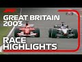 2003 british grand prix race highlights  dhl f1 classics