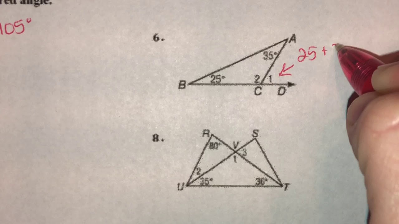 homework 2 4 angles of triangles