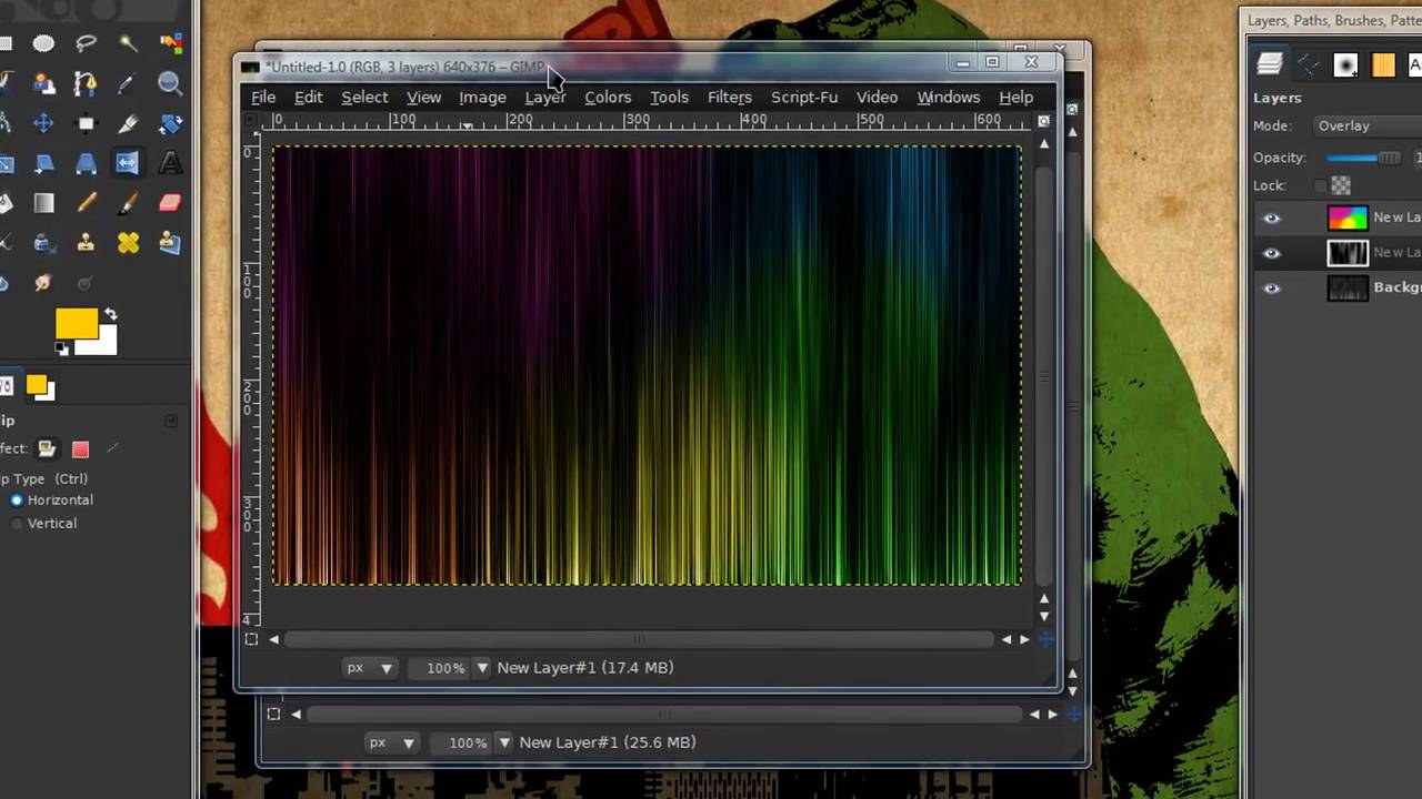 How to make a colorful line/wavey effect in GIMP - YouTube