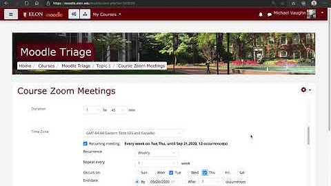 Scheduling a Recurring Zoom Meeting in Moodle