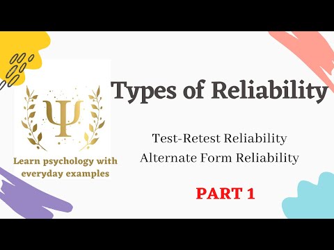 Methods or types of Reliability || Part 1 || Psychological Testing