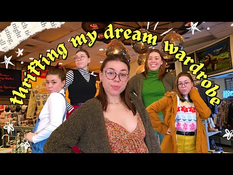 THRIFTING MY DREAM WARDROBE✨️🍓🌱🦇🎃🧡📚 exploring sustainable fashion, thrift haul & thrift w/ me!