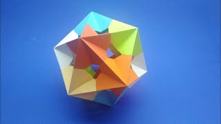 Origami kusudama  How to make origami kusudama ICOSAHEDRON with paper  Kusudama ICOSAHEDRON