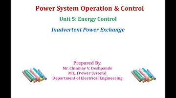 Lec 08  Energy Control inadvertent power exchange