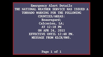 EAS Reenactment Mock: "A WIND GUST OF 60 MPH WAS REPORTED 7 MILESWEST OF KIRBYVILLE."  - 04/24/2015