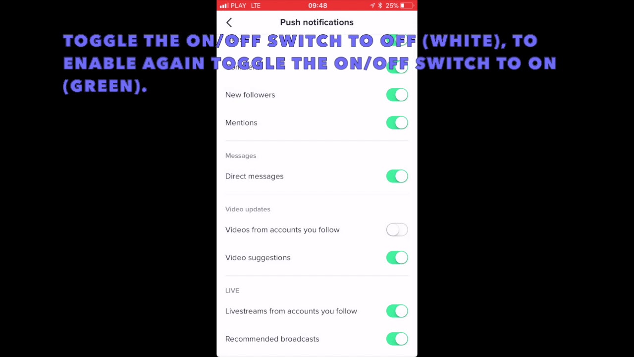 HOW TO DISABLE OR ENABLE PUSH NOTIFICATIONS VIDEOS FROM ACCOUNTS YOU FOLLOW (IPHONE IOS) - YouTube