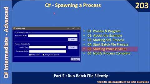 C# Spawn Process | Part 5 - Run Batch File Silently | C# Advanced #203