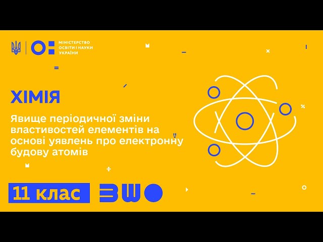 11 клас. Хімія. Явище період. зміни власт. елементів на основі уявлень про електронну будову атомів