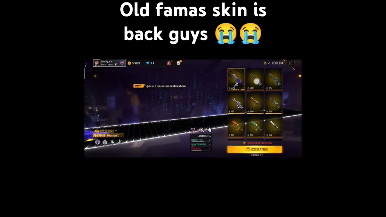 old famas gun skin is back..!