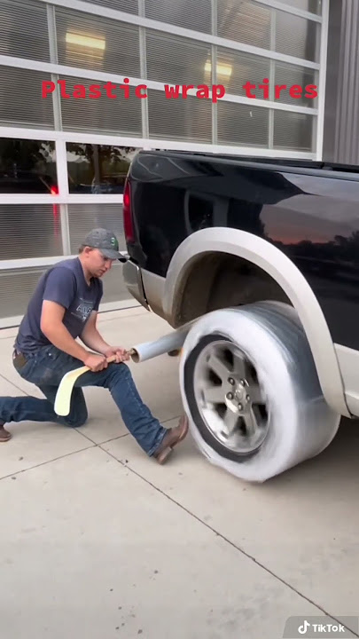 Plastic Wrap Tires #car #fun #performance #racing #ram #automobile #fail #meme #jokes #funny #ford