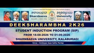 Sharnbasva University Kalaburagi Deekharambha 2K26 Student Induction Program 20-08-2026