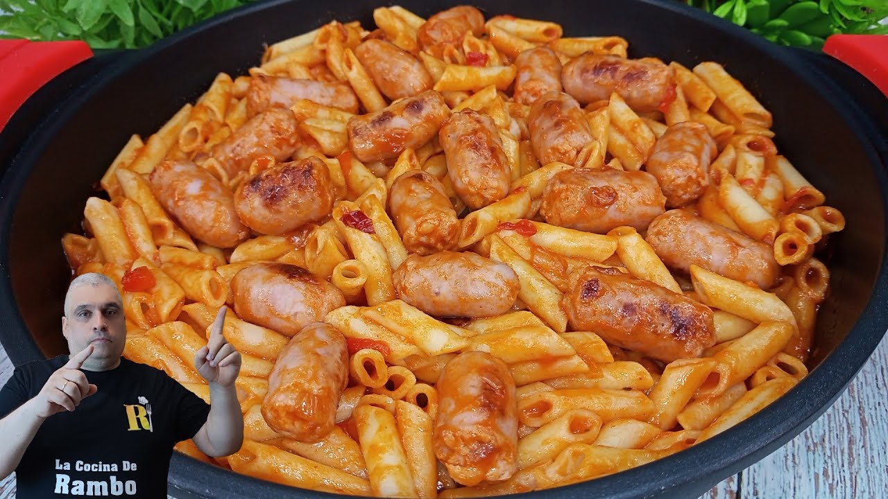 MACARRONES con SALCHICHAS FRESCAS 🤩 Comida Abundante, Barata y Fácil 💥Receta de Pasta