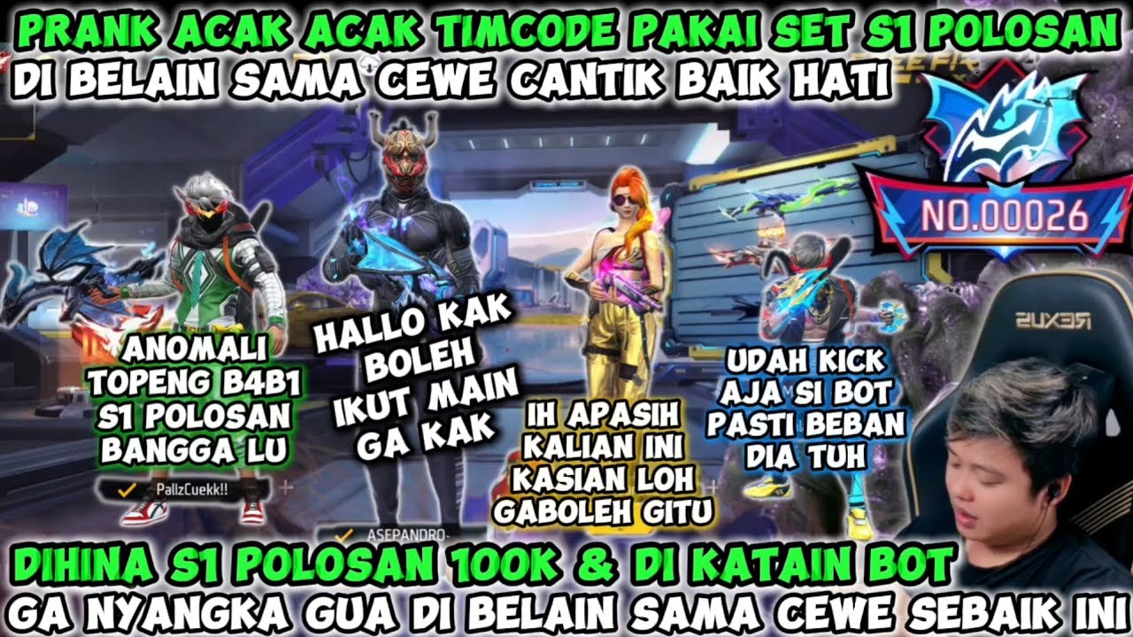 PRANK ACAKACAK TIMCODE PAKAI SET S1 POLOSAN😱DIHINA SAMA 2PLAYER SONGONG & DI BELAIN SAMA CEWE CANTIK