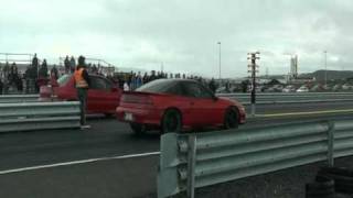 Eclipse vs Evo. Dragrace in iceland