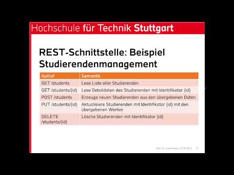 Verteilte Systeme 6 - Web Services 2 (REST Grundidee und Umsetzungsalternativen)