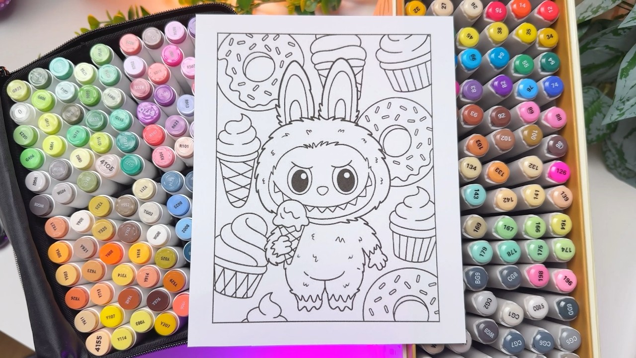Labubu & Sweets 🍩 | Satisfying Coloring ASMR (No Talking)