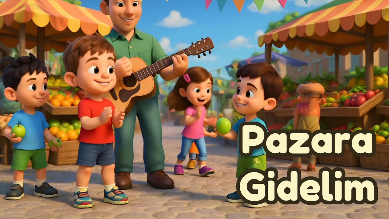 Pazara Gidelim Şarkısı | Meyveleri Öğrenelim 🍎 | Çocuklar İçin Neşeli Çizgi Film
