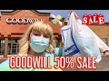 Come Thrift the GOODWILL 50% OFF SALE WITH ME + Try on Thrift Haul