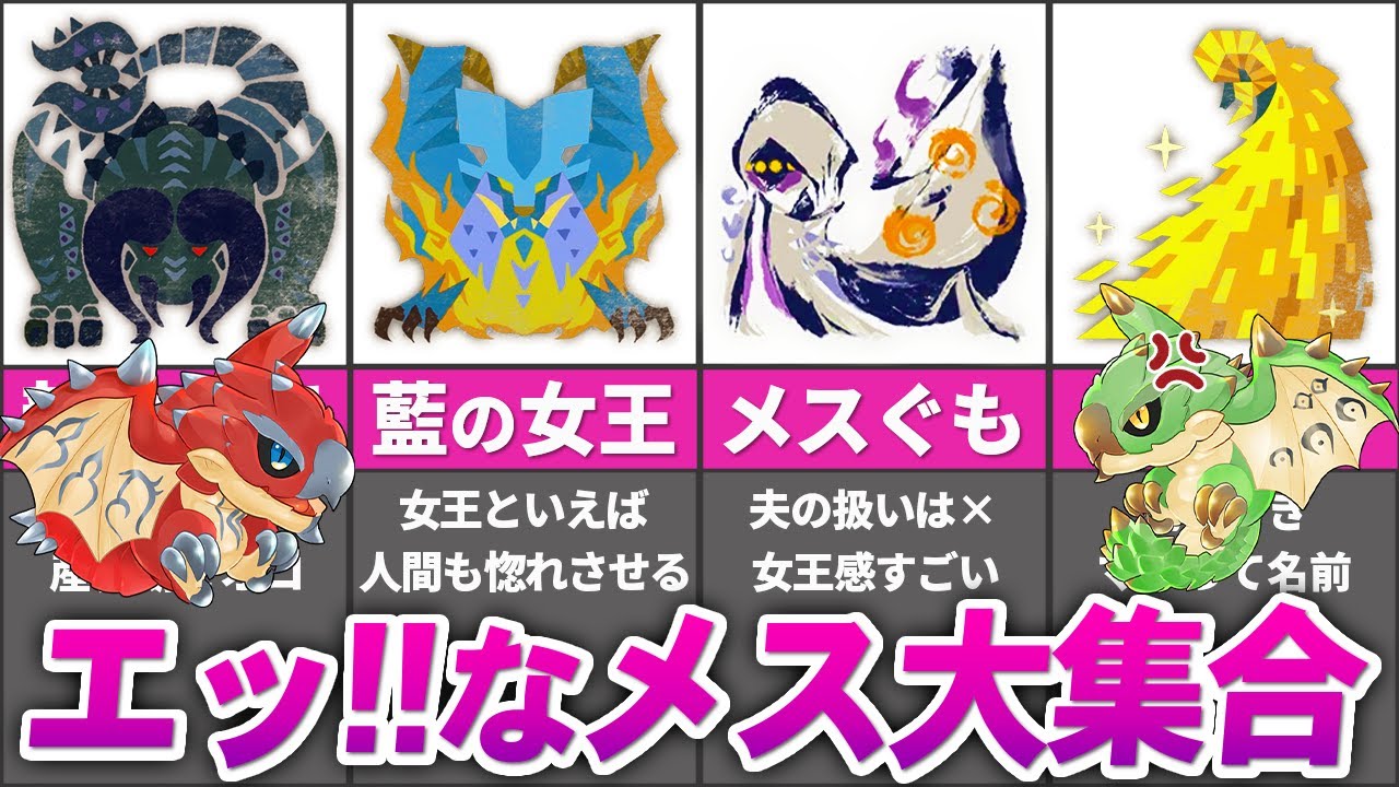 【※上級者向け】リオレウスと見るエッな女子(？)モンスターランキング