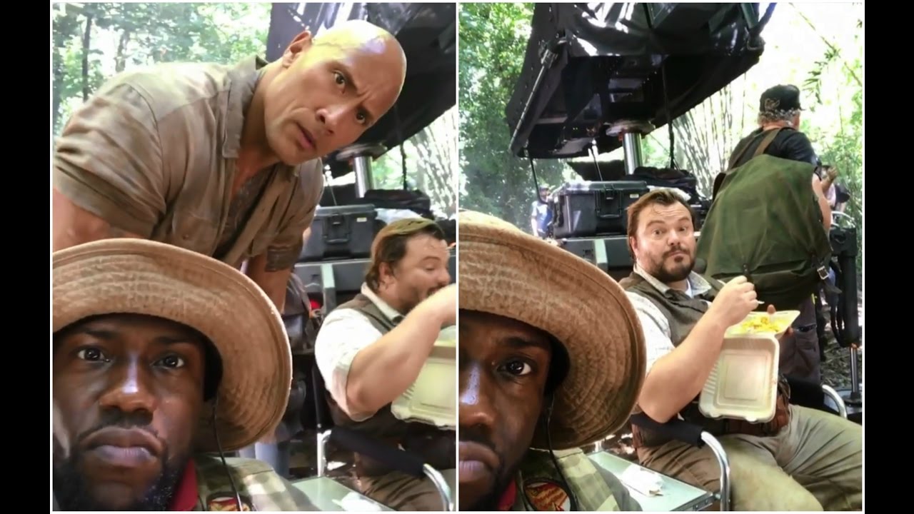 Kevin Hart, Jack Black & the Rock Hang out New Jumanji set Videos