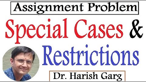 Restriction Assigned | Assignment Problem  | Solved Examples