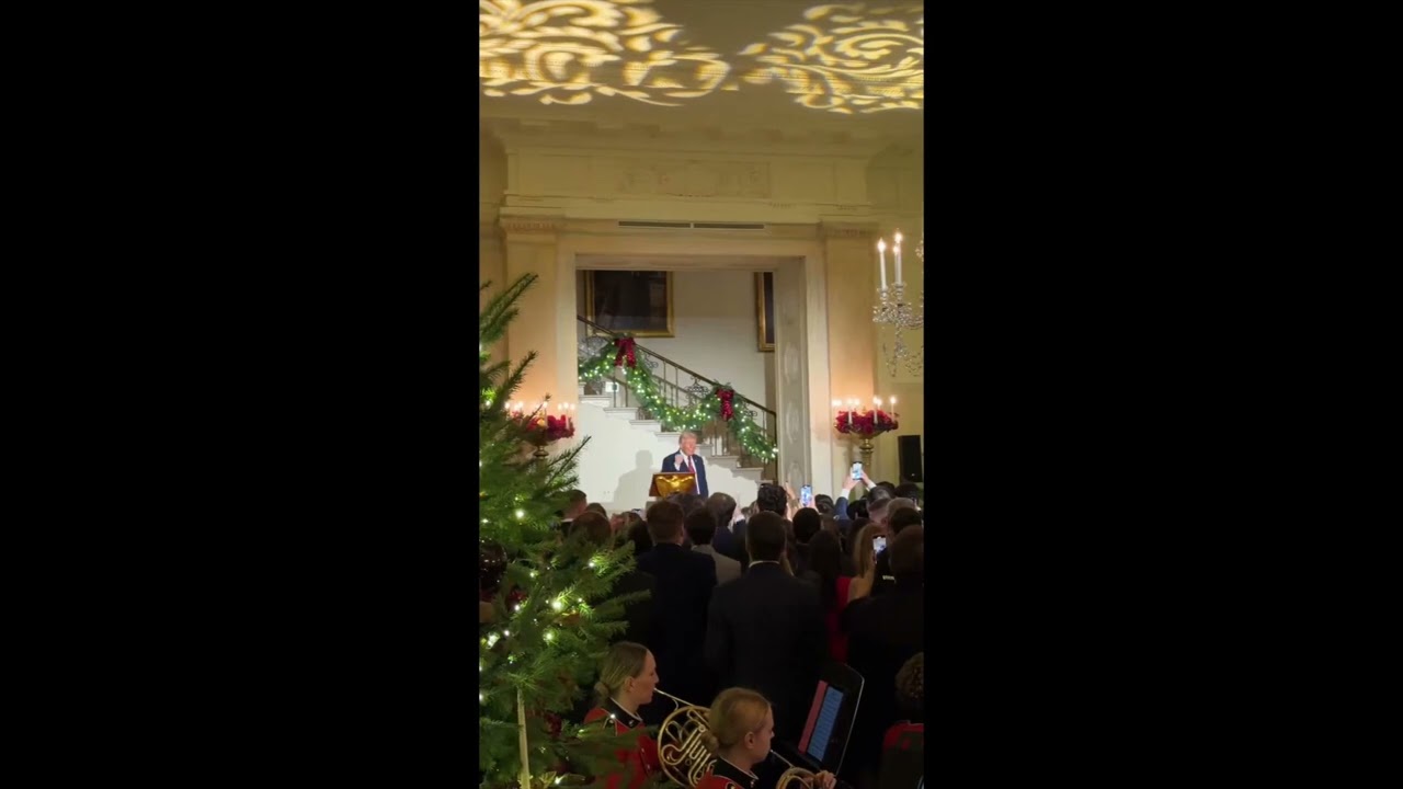 Trump Makes Appearance at White House Staff Christmas Party