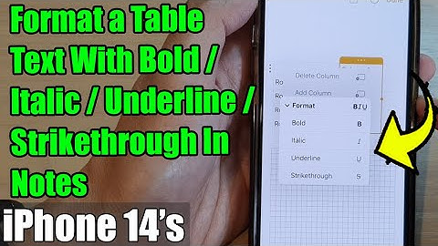 iPhone 14/14 Pro Max: How to Format a Table Text With Bold/Italic/Underline/Strikethrough In Notes