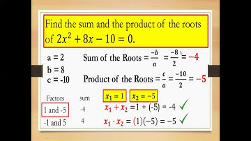 GRADE 9 LESSON 2 WEEK 3 SUM AND PRODUCT OF THE ROOTS