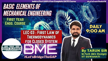 Lec-03 | BME | Basic Element of Mechanical Engineering by Tarun Sir | Let