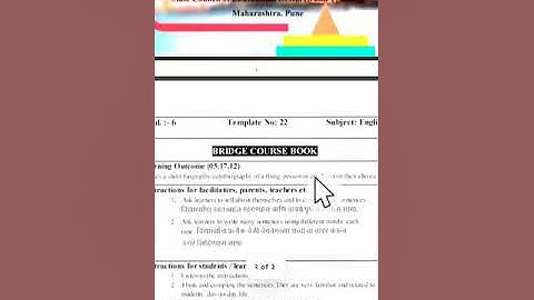 Bridge Course, Std. 6, Sub. English, Template No. 22
