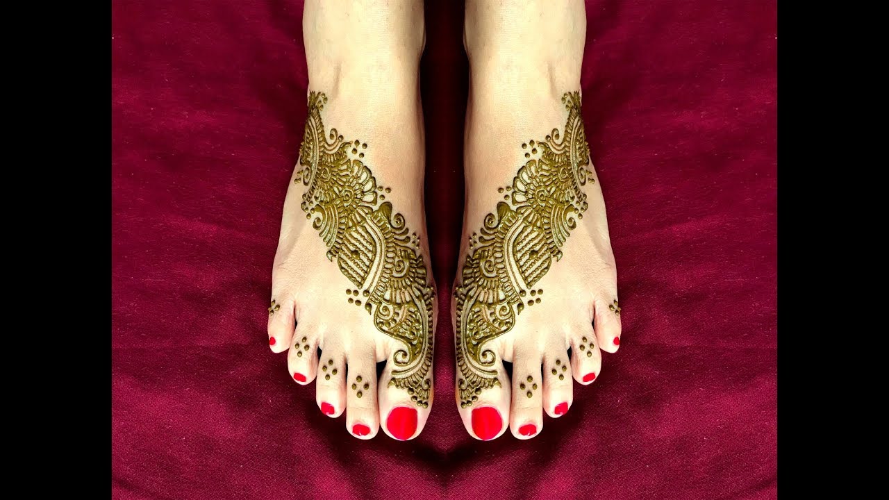 Indian Feet Mehendi Design Tutorial Simple And Easy Traditional