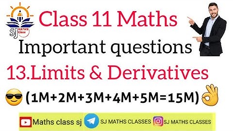 1st pu limits and derivatives important questions|class 11 limits and derivative important question.