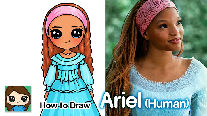 How to Draw Ariel The Little Mermaid in Human Dress | Halle Bailey